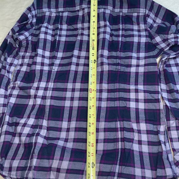 Women's Duluth Trading Company Small Flannel NWT Purple Plaid - Picture 7 of 9